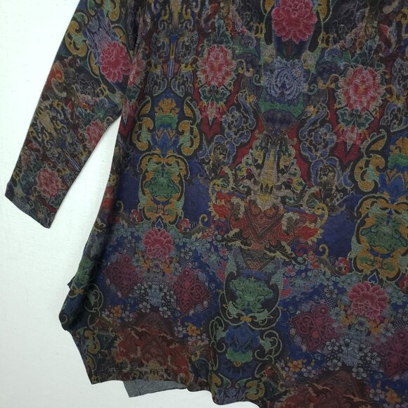Soft Surroundings Poppy Field Tunic Top Sweater Paisley Floral Fairy size L Boho - Picture 11 of 12